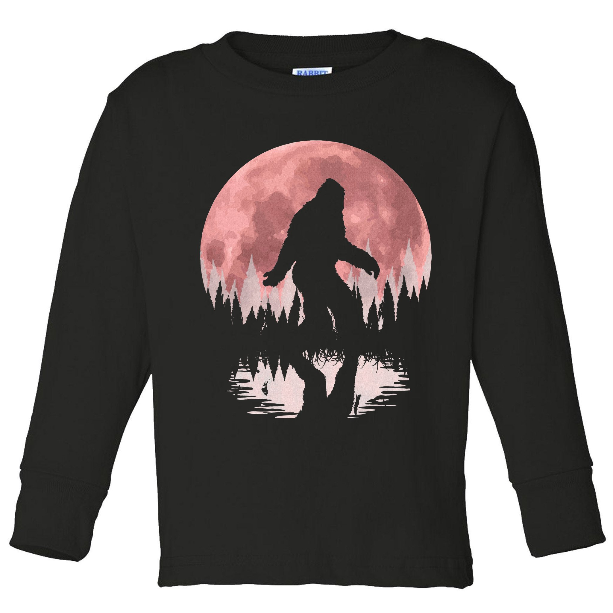 Bigfoot Moon Graphic Night Forest! Cool Sasquatch Men Women Toddler Long Sleeve Shirt
