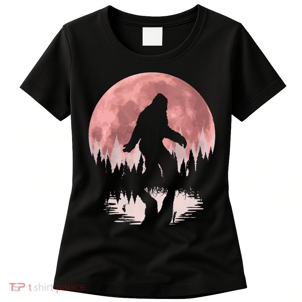 Bigfoot Moon Graphic Night Forest! Cool Sasquatch Men Women Womens T-Shirt