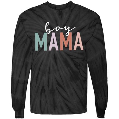 Boy Mama Gifts For Mother Mom Of Leopard Print Tie-Dye Long Sleeve Shirt