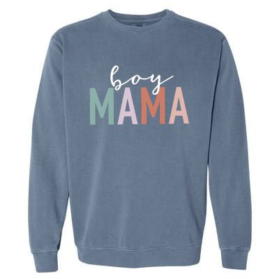 Boy Mama Gifts For Mother Mom Of Leopard Print Garment-Dyed Sweatshirt