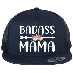 Badass Mama Great Gift For Mom Mother's Day Gift Flat Bill Trucker Hat