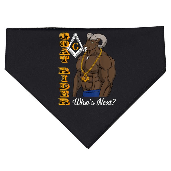 Brothers Masons Goat Rider Whos Next Masonic Funny Gift USA-Made Doggie Bandana