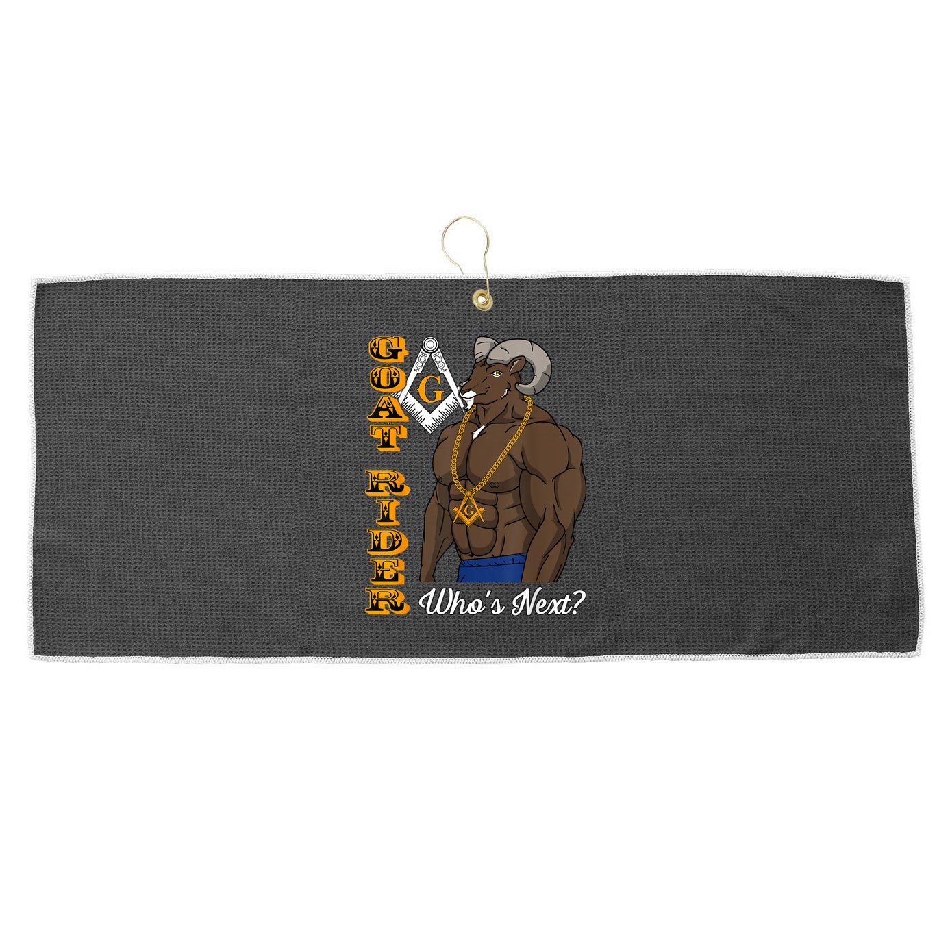 Brothers Masons Goat Rider Whos Next Masonic Funny Gift Large Microfiber Waffle Golf Towel