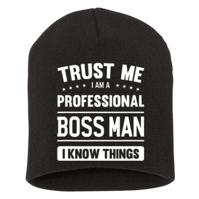 Boss Man Gift Idea Professional Boss Man Short Acrylic Beanie