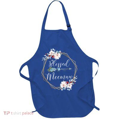 Blessed Meemaw Grandma Gift Full-Length Apron With Pockets