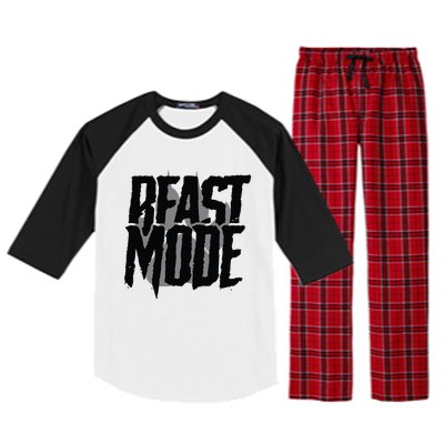 Beast Mode Gym Motivation Raglan Sleeve Pajama Set