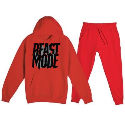 Beast Mode Gym Motivation Premium Hooded Sweatsuit Set