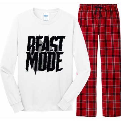 Beast Mode Gym Motivation Long Sleeve Pajama Set