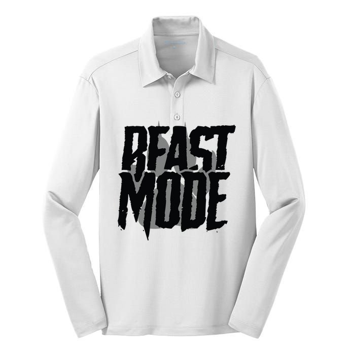 Beast Mode Gym Motivation Silk Touch Performance Long Sleeve Polo