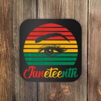 Black Melanin Graphic Colors To Wear Celebrate Juneteenth Premium Gift Coaster