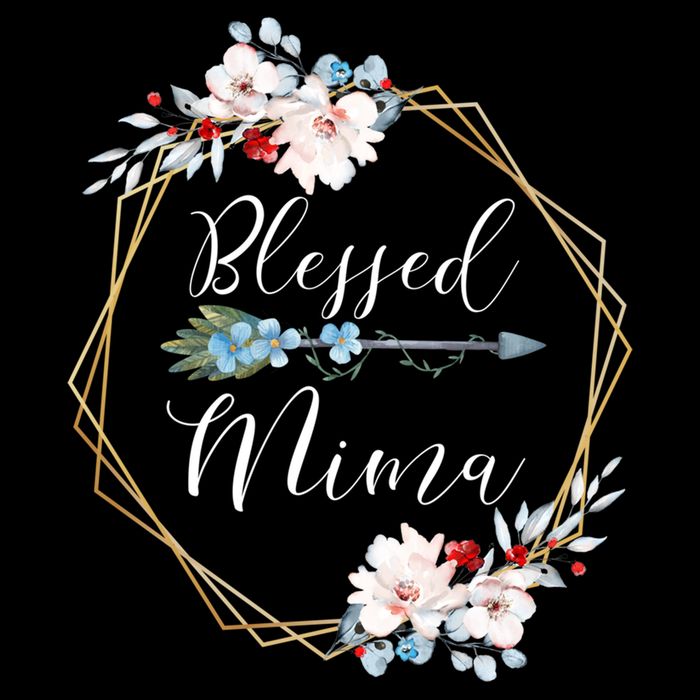 Blessed Mima Grandma Gift Cute Gift Flat Bill Trucker Hat