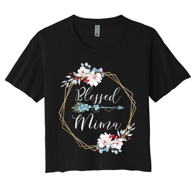 Blessed Mima Grandma Gift Cute Gift Crop Top
