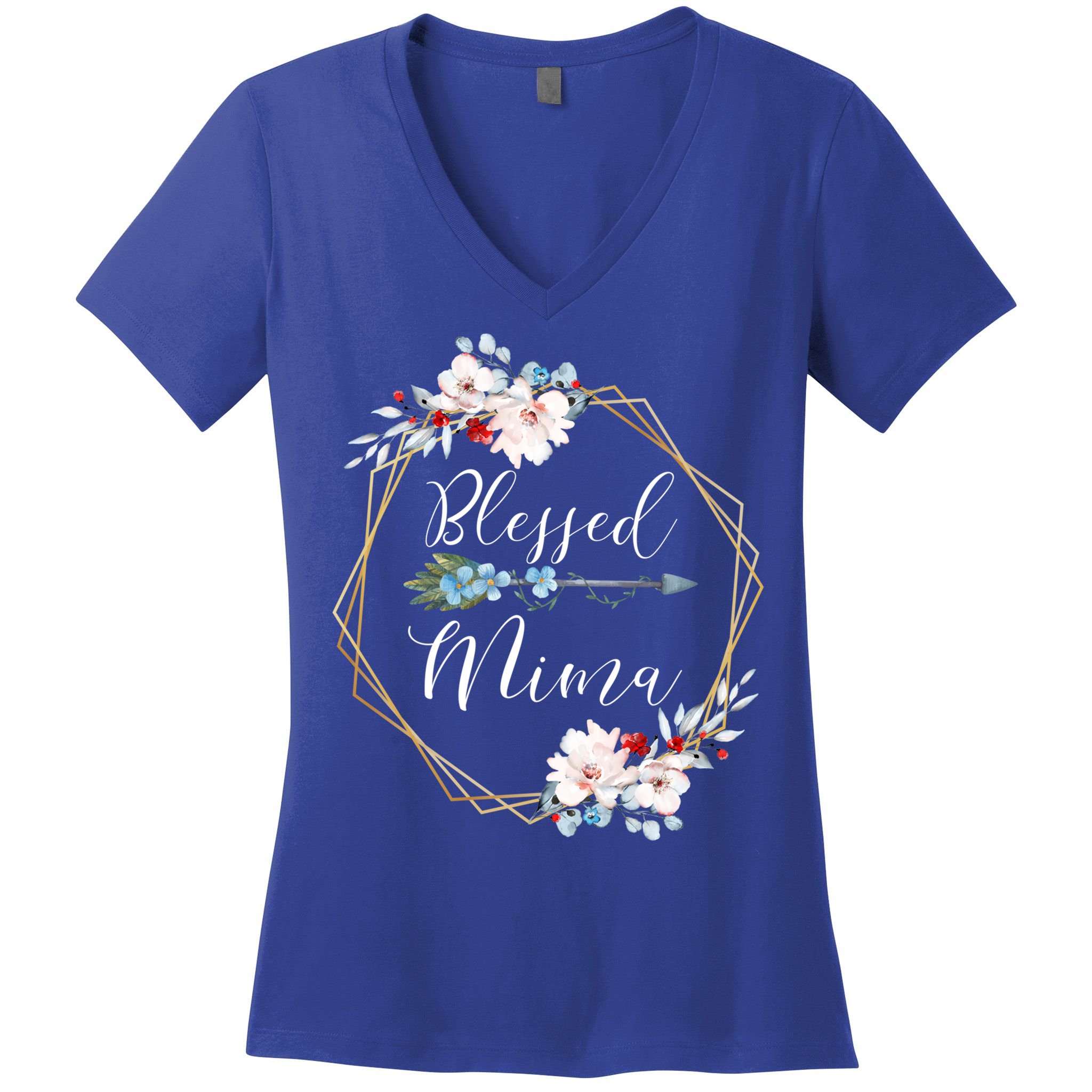 Blessed Mima Grandma Gift Cute Gift Women's V-Neck T-Shirt