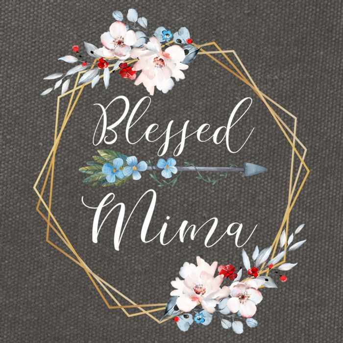 Blessed Mima Grandma Gift Cute Gift Cotton Canvas Backpack