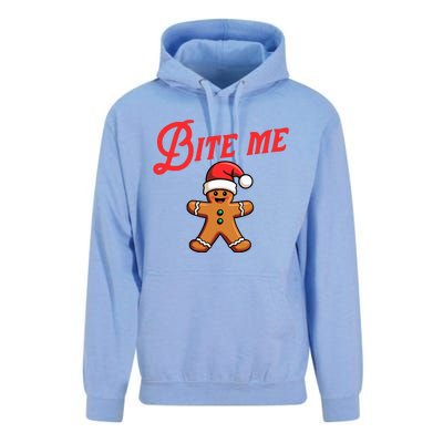 Bite Me Gingerbread Cookie Funny Sarcastic Christmas Holiday Unisex Surf Hoodie