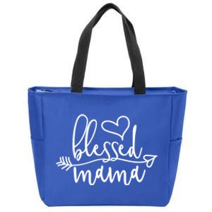 Blessed Mama Gift Idea For Mom Dad Boss Gift Zip Tote Bag