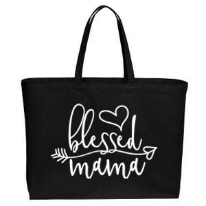 Blessed Mama Gift Idea For Mom Dad Boss Gift Cotton Canvas Jumbo Tote