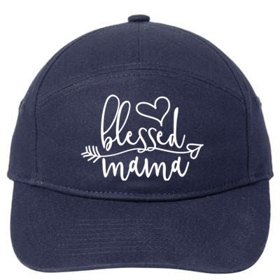 Blessed Mama Gift Idea For Mom Dad Boss Gift 7-Panel Snapback Hat