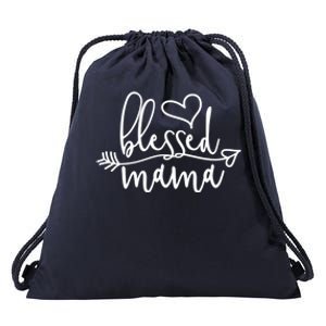 Blessed Mama Gift Idea For Mom Dad Boss Gift Drawstring Bag