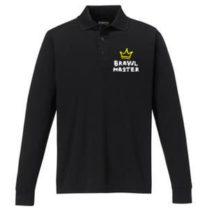 Brawl Master Gamer Gaming Brawler Brawl Performance Long Sleeve Polo