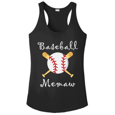 Baseball Memaw Game day Gifts to Cheer mother's day Ladies PosiCharge Competitor Racerback Tank