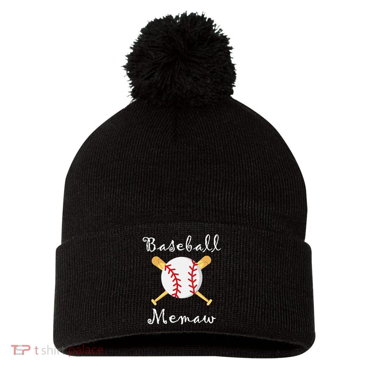 Baseball Memaw Game day Gifts to Cheer mother's day Pom Pom 12in Knit Beanie