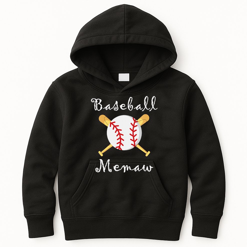 Baseball Memaw Game day Gifts to Cheer mother's day Kids Hoodie