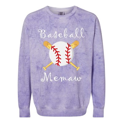 Baseball Memaw Grandsons Game day Gifts to Cheer Grandma Colorblast Crewneck Sweatshirt