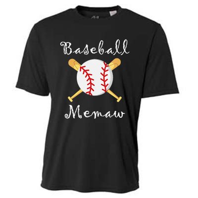 Baseball Memaw Grandsons Game day Gifts to Cheer Grandma Cooling Performance Crew T-Shirt