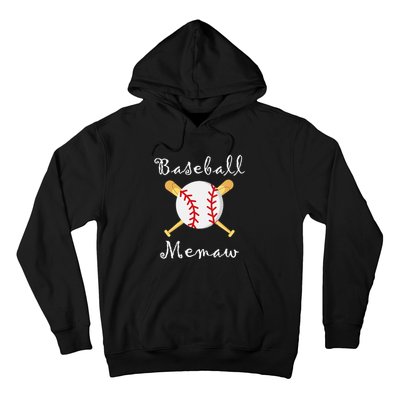 Baseball Memaw Grandsons Game day Gifts to Cheer Grandma Hoodie