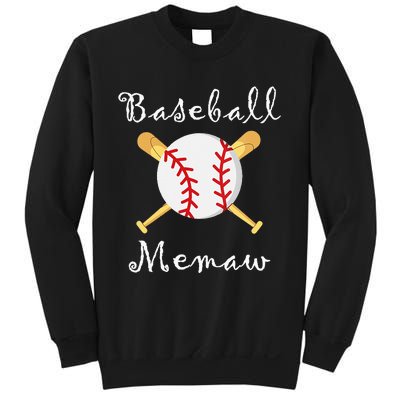 Baseball Memaw Grandsons Game day Gifts to Cheer Grandma Sweatshirt