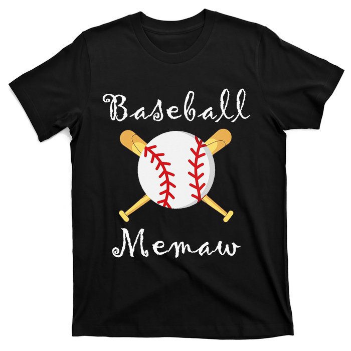 Baseball Memaw Grandsons Game day Gifts to Cheer Grandma T-Shirt