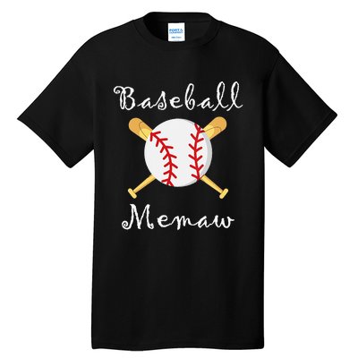 Baseball Memaw Grandsons Game day Gifts to Cheer Grandma Tall T-Shirt