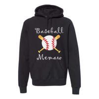 Baseball Memaw Grandsons Game day Gifts to Cheer Grandma Premium Hoodie