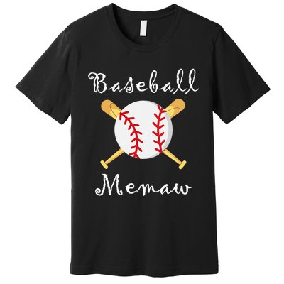 Baseball Memaw Grandsons Game day Gifts to Cheer Grandma Premium T-Shirt