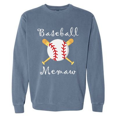 Baseball Memaw Grandsons Game day Gifts to Cheer Grandma Garment-Dyed Sweatshirt