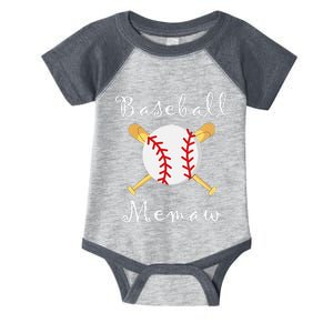 Baseball Memaw Grandsons Game day Gifts to Cheer Grandma Infant Baby Jersey Bodysuit