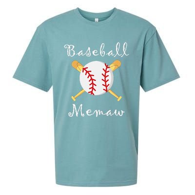 Baseball Memaw Grandsons Game day Gifts to Cheer Grandma Sueded Cloud Jersey T-Shirt