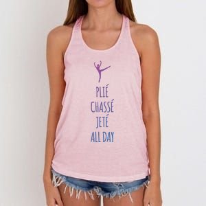 Ballet Meaningful Gift Dance Ballet Top Plie Chasse Jete All Day Women's Knotted Racerback Tank