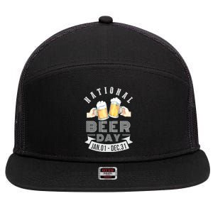 Beer Meaningful Gift National Beer Day Beer Day Beer Lover Gift 7 Panel Mesh Trucker Snapback Hat