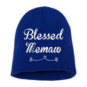 Blessed Memaw Gift Short Acrylic Beanie