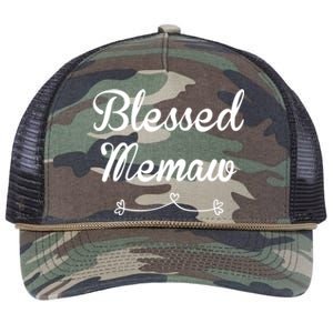 Blessed Memaw Gift Retro Rope Trucker Hat Cap