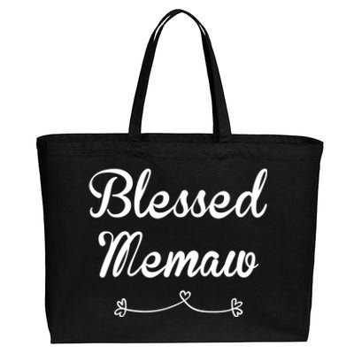 Blessed Memaw Gift Cotton Canvas Jumbo Tote