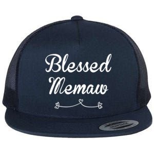 Blessed Memaw Gift Flat Bill Trucker Hat