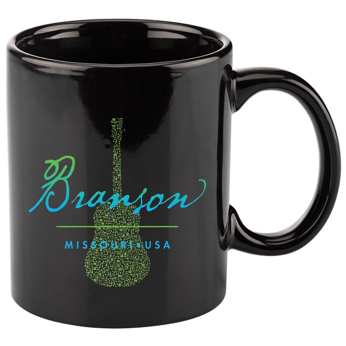 Branson Missouri Guitar Design 11oz C Handle Ceramic Mug