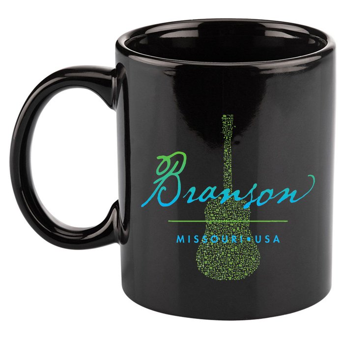 Branson Missouri Guitar Design 11oz C Handle Ceramic Mug