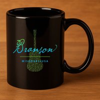 Branson Missouri Guitar Design 11oz C Handle Ceramic Mug