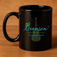 Branson Missouri Guitar Design 11oz C Handle Ceramic Mug