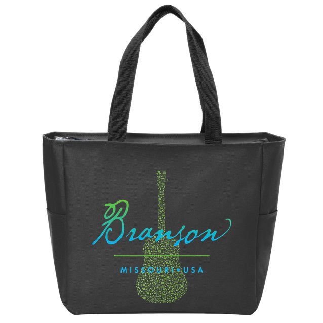Branson Missouri Guitar Design Zip Tote Bag