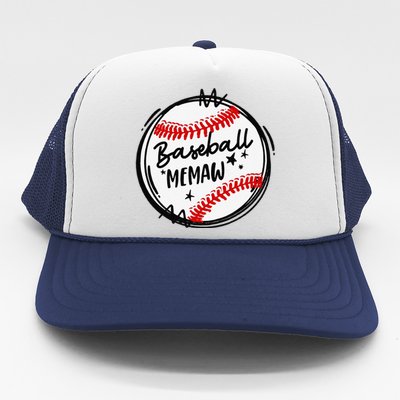 Baseball Memaw Grandma Funny Christmas Mothers Day Trucker Hat